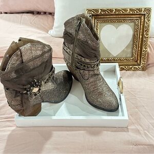 Not Rated Glitter Ankle Boots - Brown